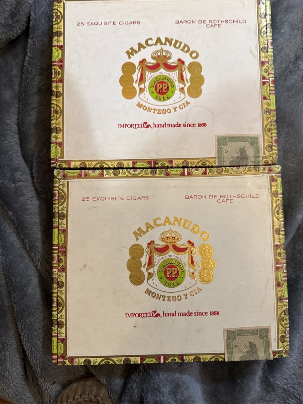 Macanudo Wooden Cigar Box Portofino Cafe Empty Vintage Jamaica Set Of 2